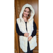 Manteau Elsa sans manches crème