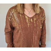 Pull Gala Marron doré