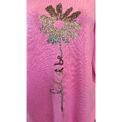pull fleur rose