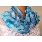 Foulard en tissu Lisa bleu