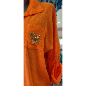 chemise coeur orange
