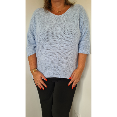 Pull irisé bleu claire