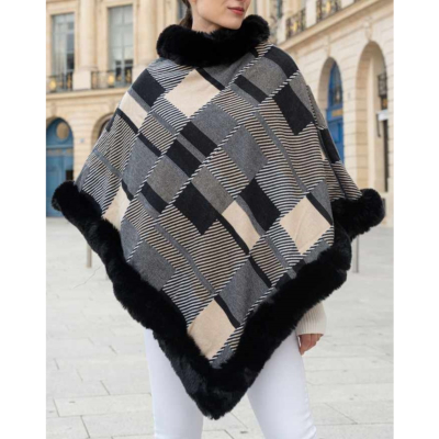 Manteau poncho Barbara noir