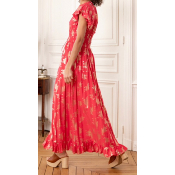 Robe longue Alicia corail