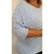 Pull irisé bleu claire