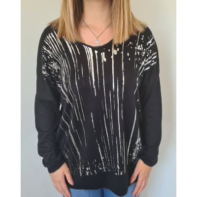 Pull Gala noir argenté