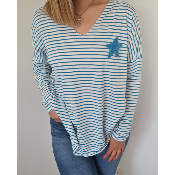 Pull marin bleu turquoise