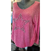 Pull Etoile rose