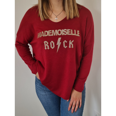 Pull mademoiselle rock bordeaux