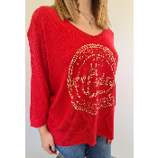 Pull Vintage de coloris rouge