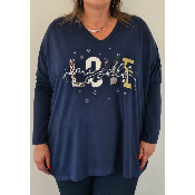 Pull Love bleu marine
