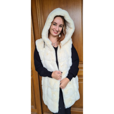 Manteau Elsa sans manches crème