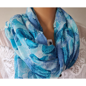 Foulard en tissu Lisa bleu