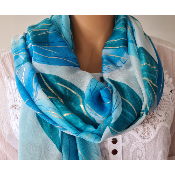 Foulard fleur bleu