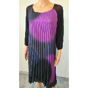 Robe longue accordéon noire et violette 
