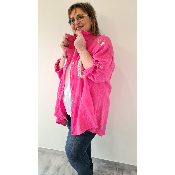 Chemise longue Rock rose fushia