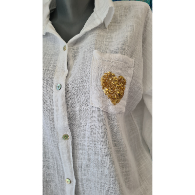 Chemise coeur blanc