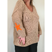 Pull étoile orange