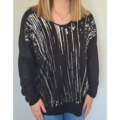 Pull Gala noir argenté