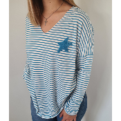 Pull marin bleu turquoise