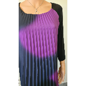 Robe longue accordéon noire et violette 