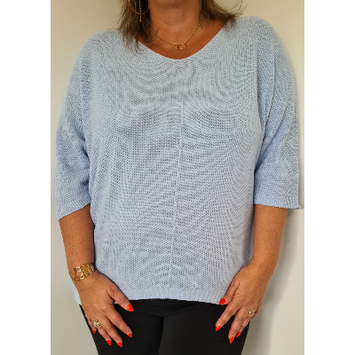 Pull irisé bleu claire