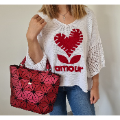 Pull Amour blanc et rouge