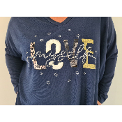 Pull Love bleu marine
