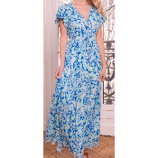 Robe longue Alicia bleu