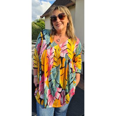 Tunique feuillage multi couleurs