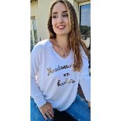 Pull Mademoiselle en baskets blanc