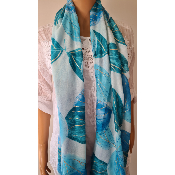 Foulard fleur bleu