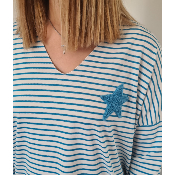 Pull marin bleu turquoise