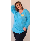 T-shirt coeur bleu