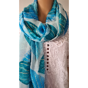 Foulard fleur bleu