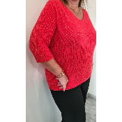 Pull irisé rouge