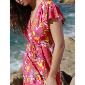 Robe longue Coralie à fleurs