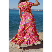 Robe longue Coralie à fleurs