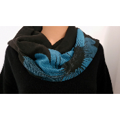 Echarpe Jeanne bleu canard et noire