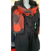 Echarpe Jeanne rouge et noire
