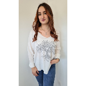Pull arbre de vie blanc