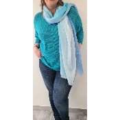 Pull irisé bleu turquoise