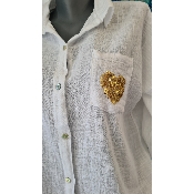 Chemise coeur blanc