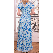 Robe longue Alicia bleu