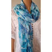 Foulard en tissu Lisa bleu