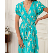 Robe longue Alicia bleu turquoise