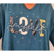 Pull Love bleu canard