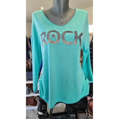 Pull rock vert d'eau