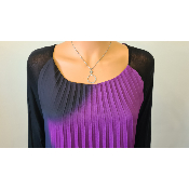 Robe longue accordéon noire et violette 