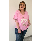 T-shirt rock love rose